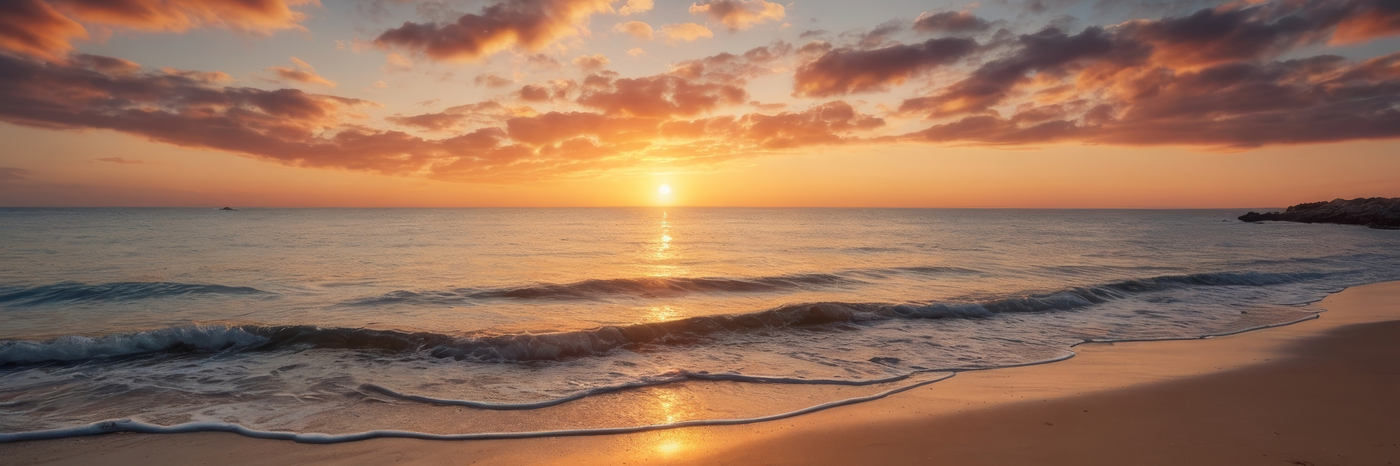 moody sunset with water