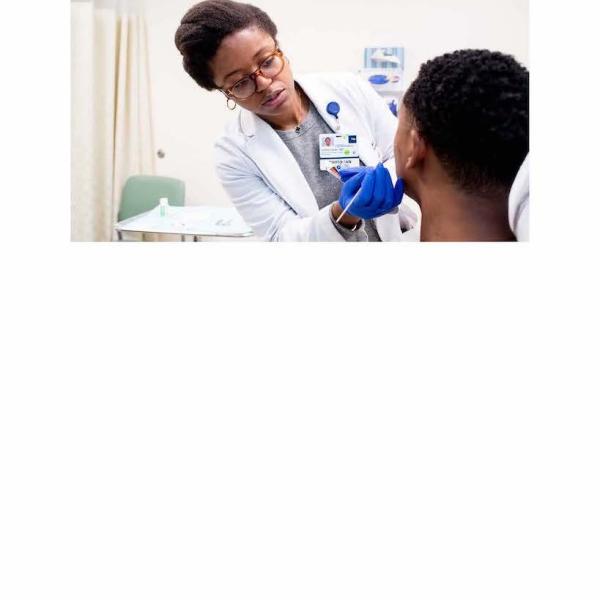 Doctor checking out patient